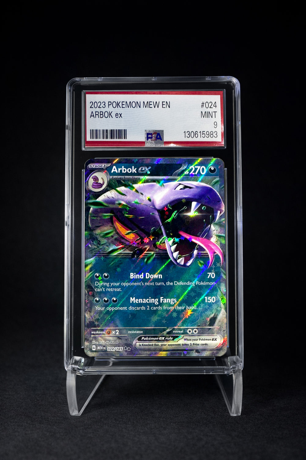 Arbok ex Holo (2023) Mew EN-151 - PSA 9