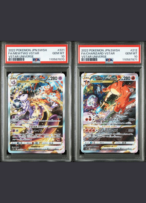 Mewtwo VSTAR & Charizard VSTAR {Sequential Set} (2022) VSTAR Universe – PSA 10