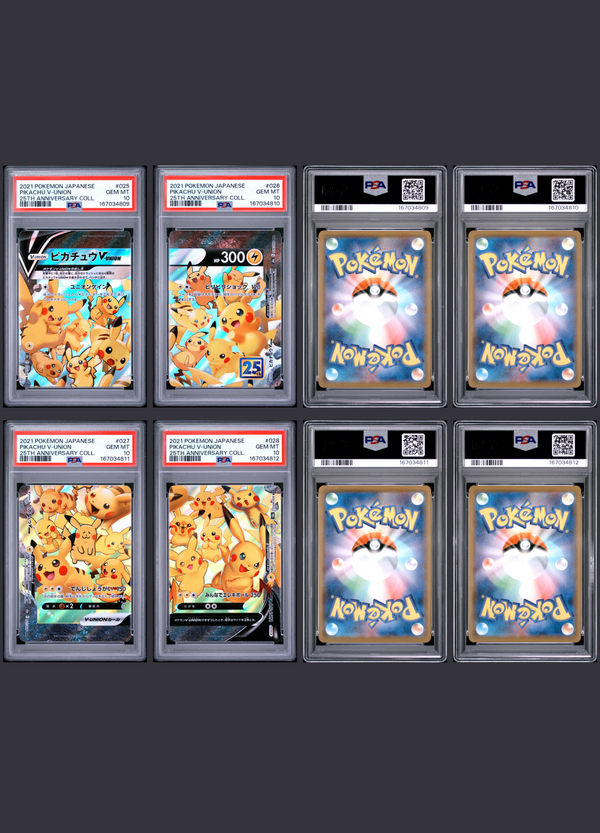 PIKACHU V-UNION – 25TH ANNIVERSARY – SEQUENTIAL PSA 10 SET