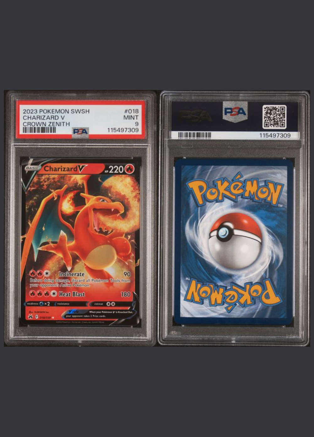 Charizard V (2023) Crown Zenith - PSA 9