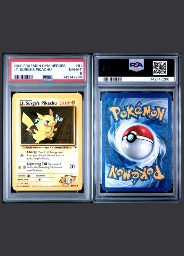 LT. Surge's Pikachu (2000) Gym Heroes - PSA 8
