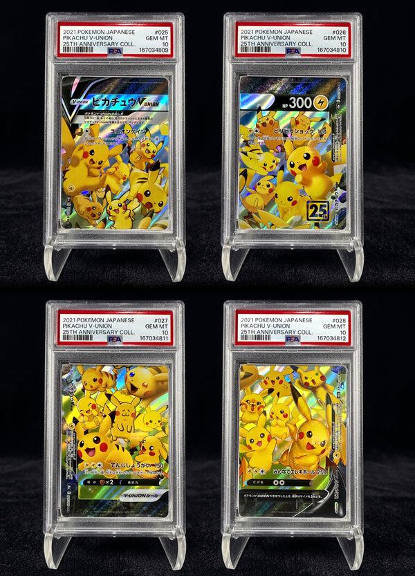 PIKACHU V-UNION – 25TH ANNIVERSARY – SEQUENTIAL PSA 10 SET